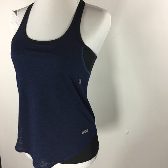 Express Performance Tank Strappy Blue Black XS New - Picture 4 of 8